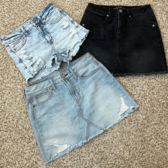 BUNDLE 3 Piece American Eagle & Wild Fable Skirts & Shorts - Size 4 - Picture 1 of 8